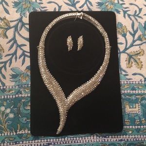 Crystal necklace and earring costume jewelry